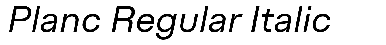 Planc Regular Italic